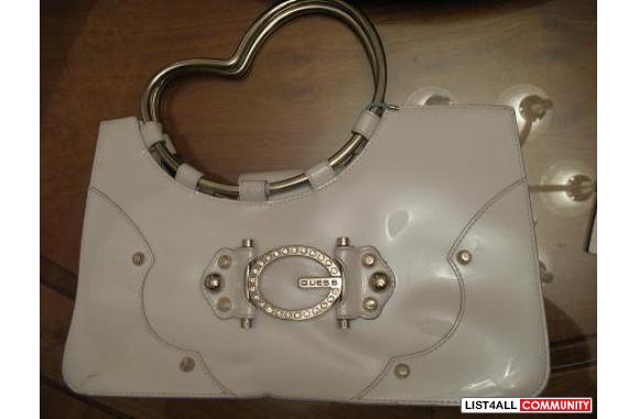 White Guess bag with metal handles