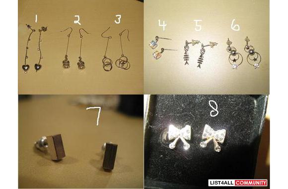 Earrigs 1.) Heart and crystal rhinestone earrings $15