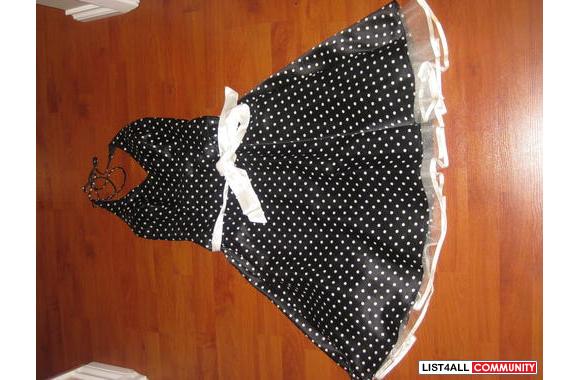 beautiful black and white polka dot cocktail dress
