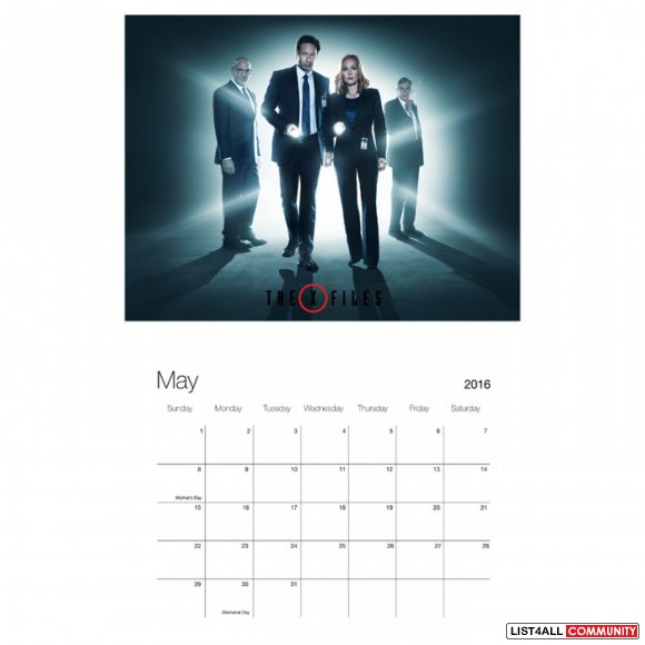 Brand New The X-Files 2016 Calendar from Fox Shop