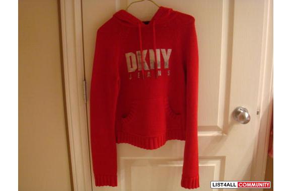 DKNY  red knit sweater "DKNY JEANS" Supe