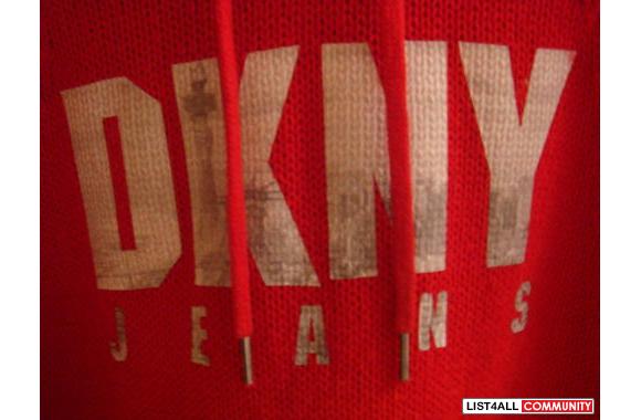 DKNY  red knit sweater "DKNY JEANS" Supe