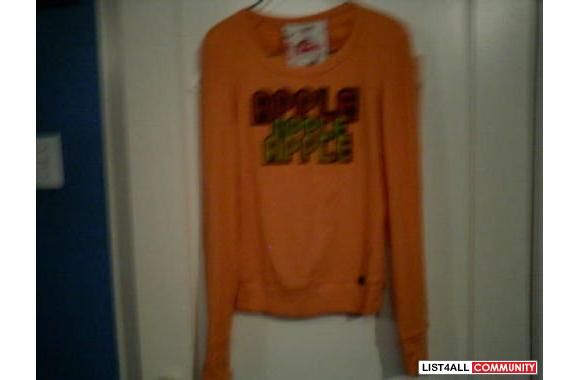 MISS SIXY  Orange Long Sleeve Top "Apple Appl