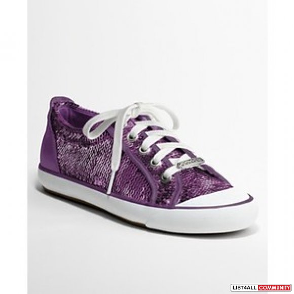 Authentic Purple Sequin Coach Sneakers (Size 6.5)