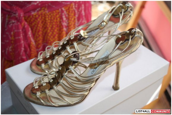 Authentic Jimmy Choo gold medallion strappy sandals 37 :: pickledpepper :: List4All