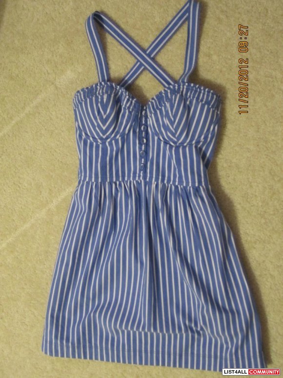 hollister blue and white striped dress