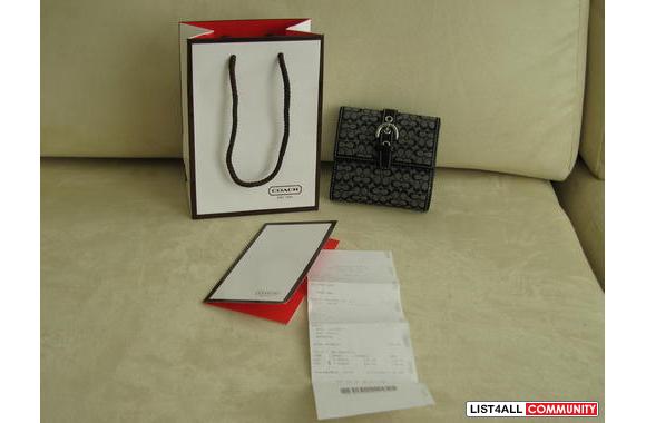 Authentic COACH Mini-Signature French Purse -- Bla