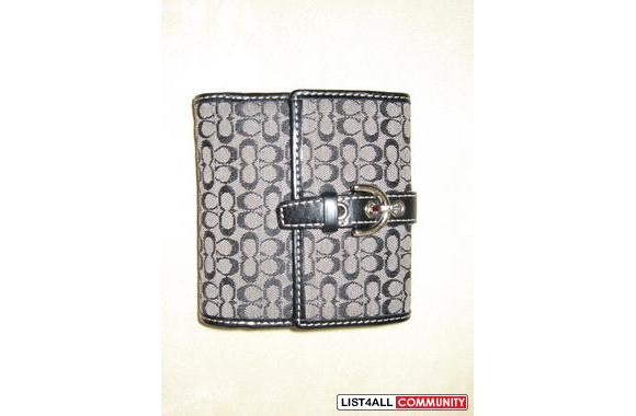 Authentic COACH Mini-Signature French Purse -- Bla