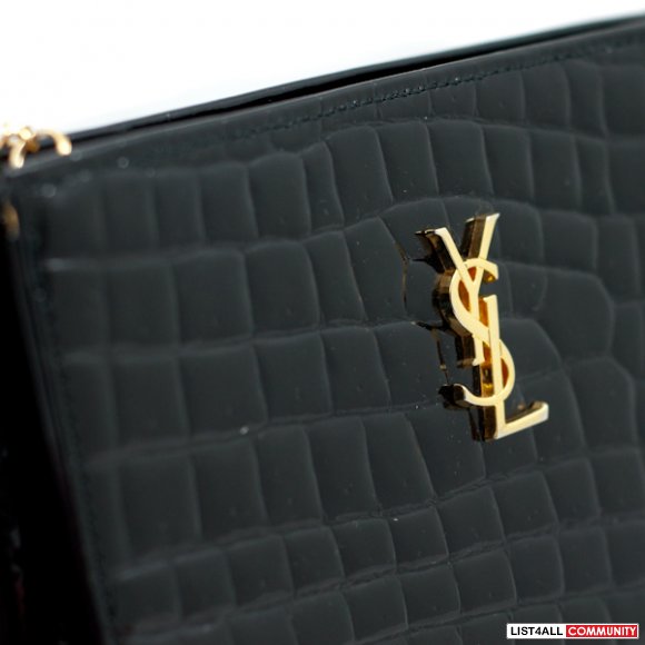 yves saint laurent patent leather clutch