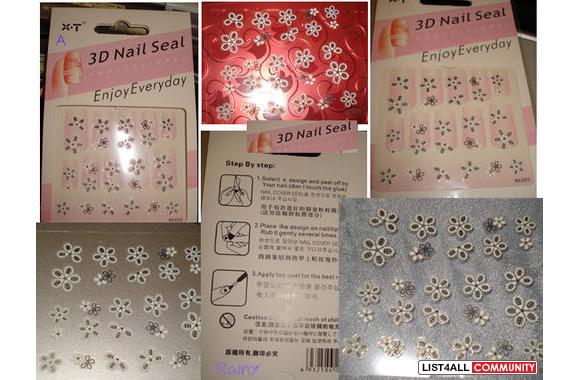 Brand New 3D Nail Art Seal (stickers)steps by step