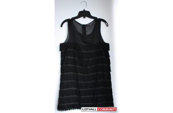 forever 21 black fringe dress