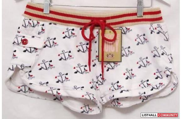 NWT Juicy Couture Nautical Anchor Red/White/Blue Shorts