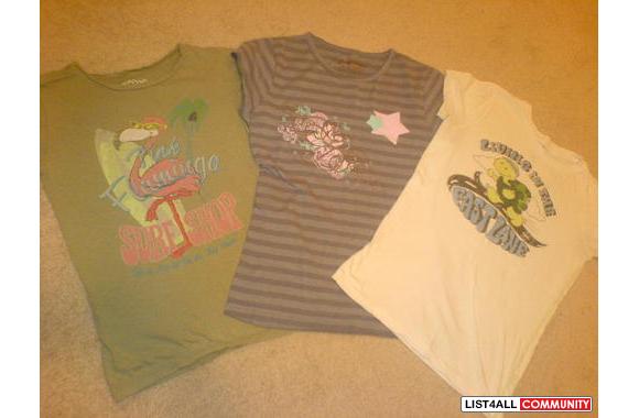 tee shirts. left : aeropostale graphic teemiddle :