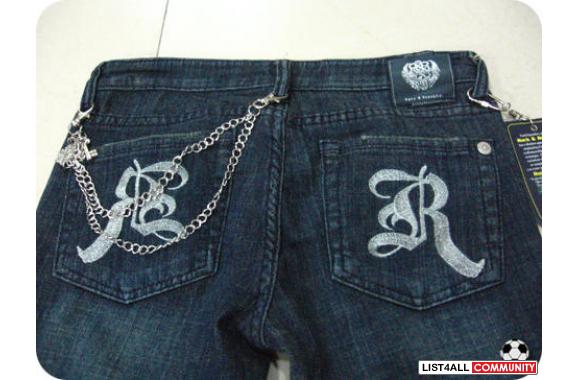 Rock &amp; Republic Silver Logo Jeans with chains