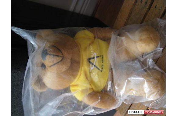 Asia Mile Bear Stuff Toy Still in Plastic Wrap Cas