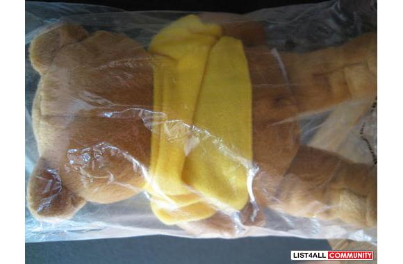 Asia Mile Bear Stuff Toy Still in Plastic Wrap Cas