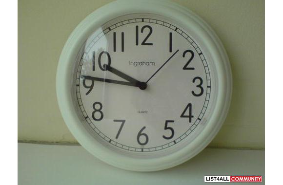 wall clock, 'Ingraham', diameter 8.5in(22cm)