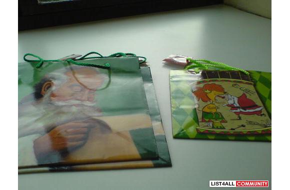 Santaclaus paper bag 10"x10"(wide base 1