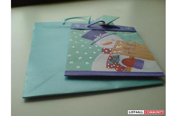 plain blue color paper bag 13"x10.5"(bas