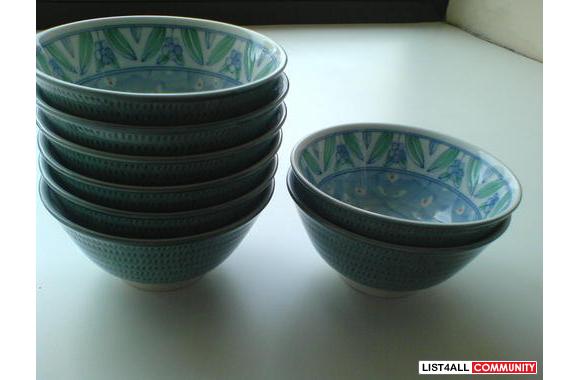 Japanese bowls (new), 8pcs, 5in(12
