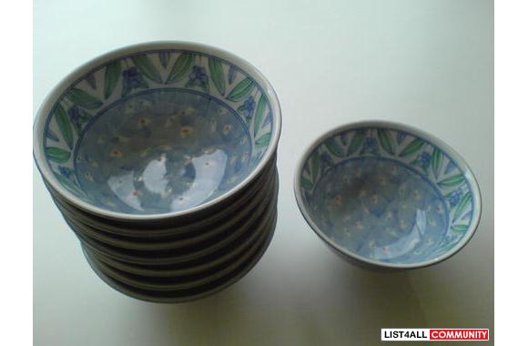Japanese bowls (new), 8pcs, 5in(12