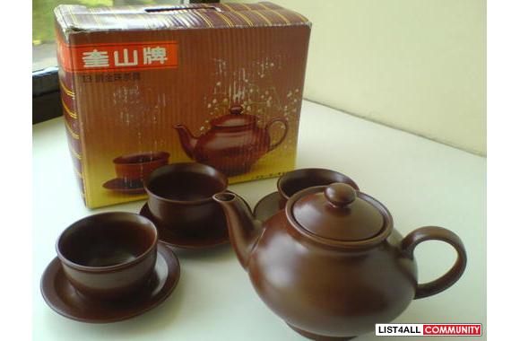 Pottery tea set, bought from China&nbsp;but never been used, teapot + 