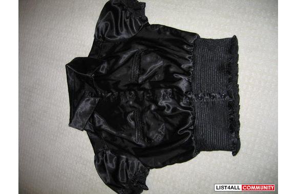 Satin-like blouse (black)