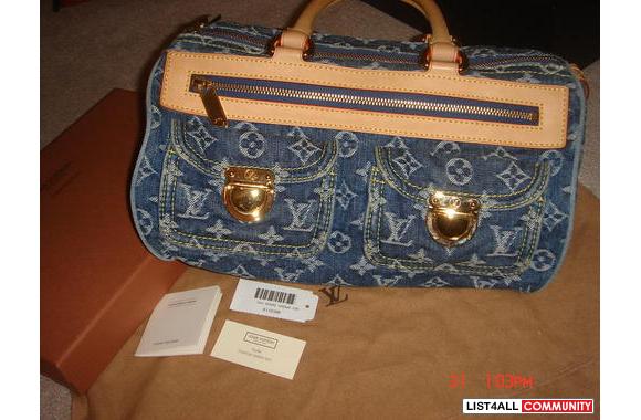 100% Authentic   Louis Vuitton  Monogram Denim N&e