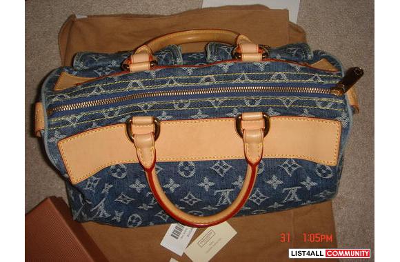 100% Authentic   Louis Vuitton  Monogram Denim N&e