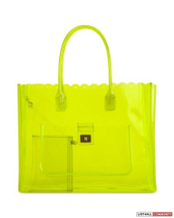 JUICY COUTURE NEON YELLOW BEACH TOTE