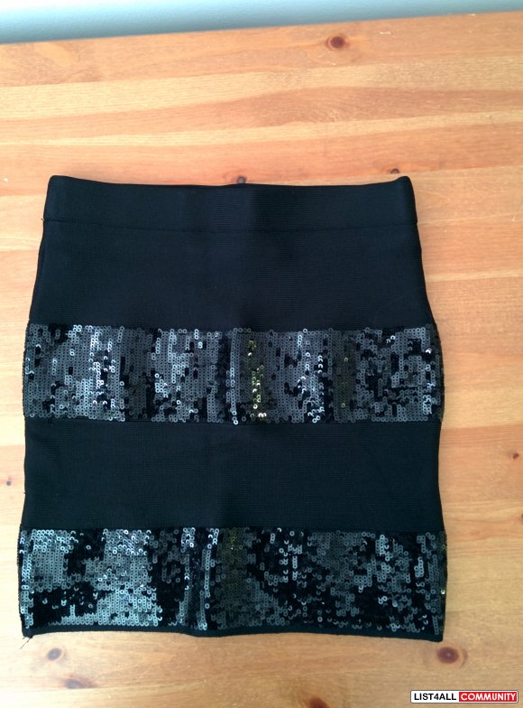 GUESS SEQUIN BANDAGE SKIRT