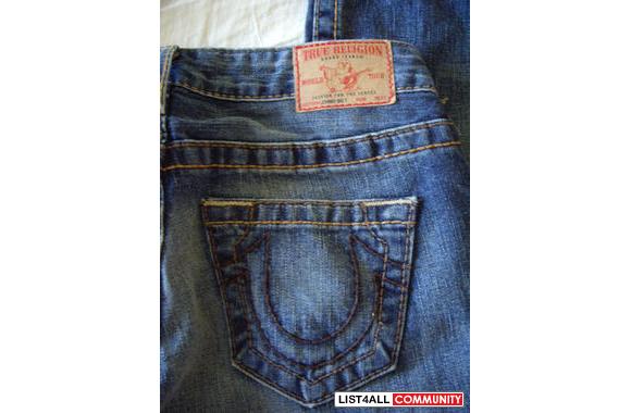 True Religion AUTHENTIC Johnny BigT Brown stitches in&nbsp; Hitchhiker