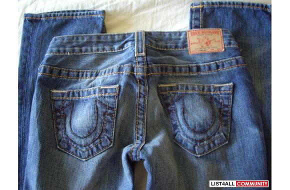 True Religion AUTHENTIC Johnny BigT Brown stitches in&nbsp; Hitchhiker