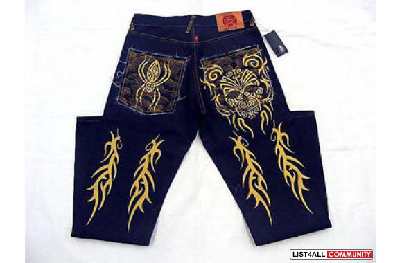 True religion, Evisu, red monkey, Bape, BBC jeans 
