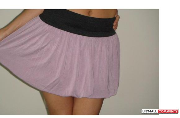 BEBE: Baby purple skirt w/ thick black elastic belt