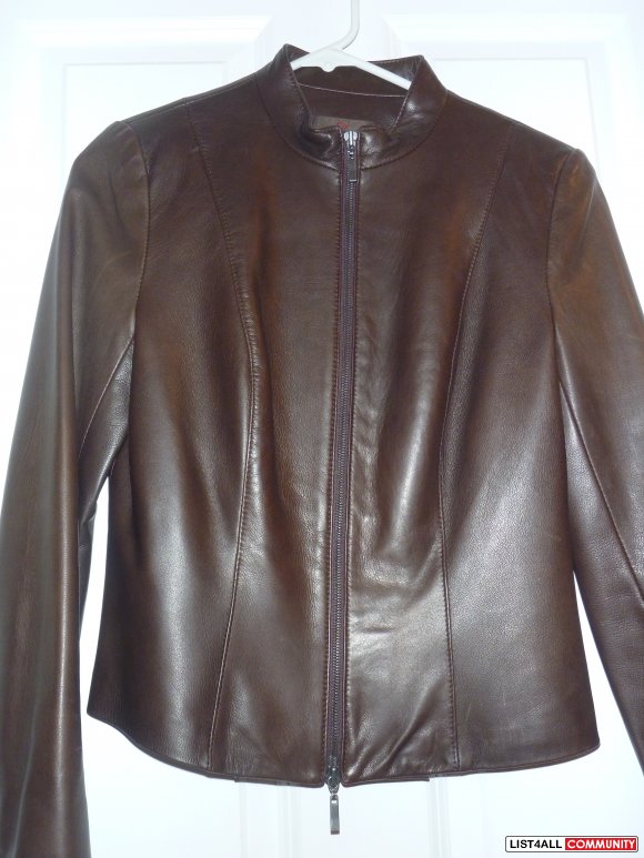 DANIER womens BROWN LEATHER motorcycle jacket NEW coat xs xsmall :: streetchic :: List4All