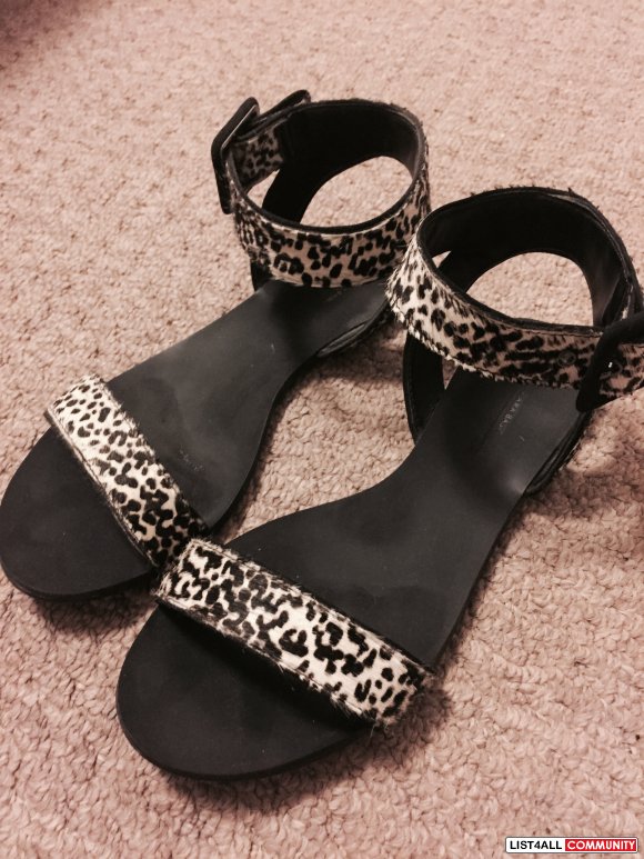 zebra print sandals flat
