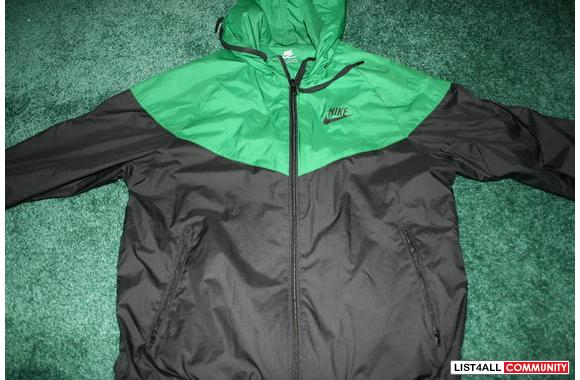 nike windbreaker green and black