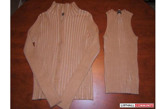 Beige  Le Chateau  Sweater/Tank Set. Fits XS and s