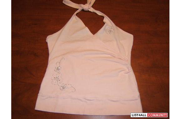 Pink  Garage&nbsp; t an k  with beaded details.  F