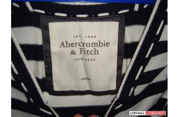 Abercrombie &amp; Fitch Blue Striped 3/4 length Shirt
