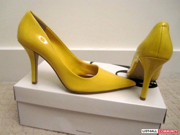 nine west patent pumps