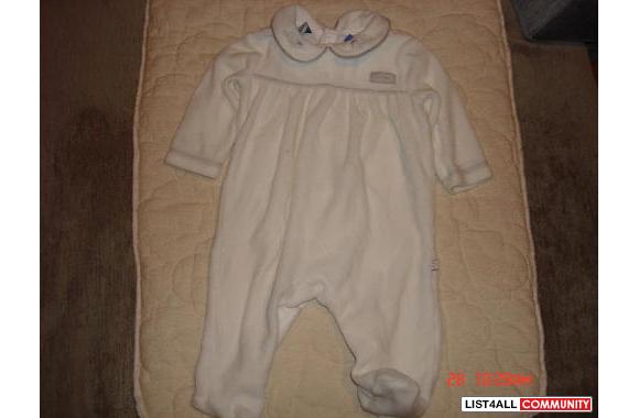 White velour button down at the&nbsp;back onesie w