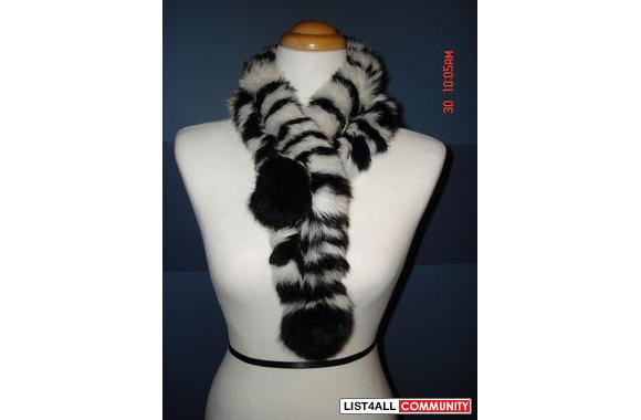 New Rabbit Fur scarves!!  One is black and white  
