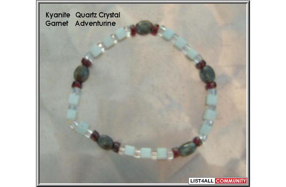 Beautiful Gemstone BraceletKyanite, Garnet, Green 