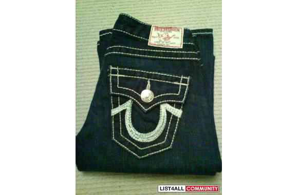 True Religion Blue Rainbows Joeys in Dark Pony Exp