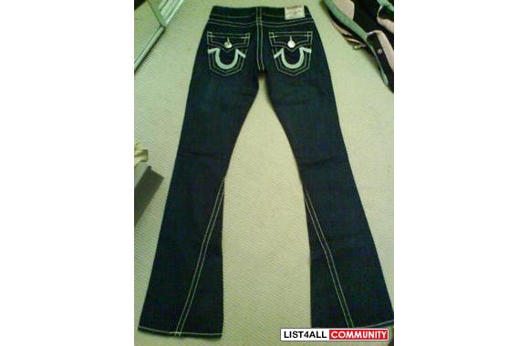 True Religion Blue Rainbows Joeys in Dark Pony Exp