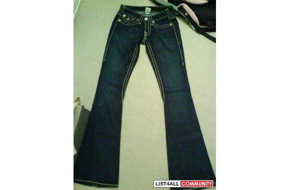 True Religion Blue Rainbows Joeys in Dark Pony Exp