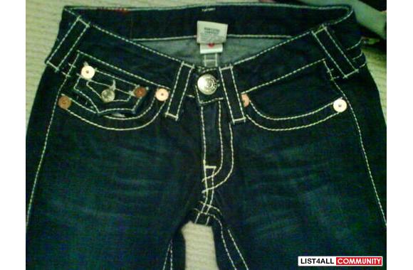 True Religion Blue Rainbows Joeys in Dark Pony Exp