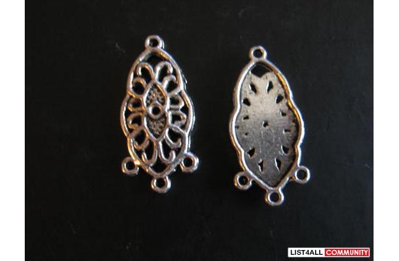 Tibetan silver earring finding 25mmsize is 25 x 11